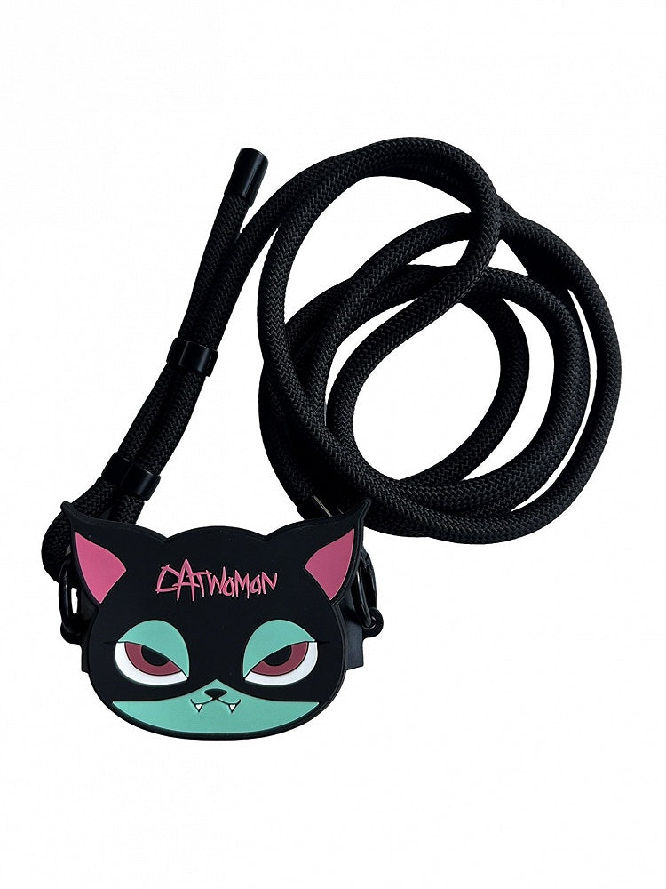 Pink and Strap With Black Mobile Green Back Crossbody Cat Phone Clip Gothic