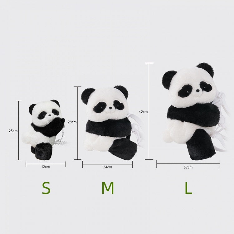 Cute Backpack Bag Keychain Backpack/Crossbody Apple Plush + Hat Panda