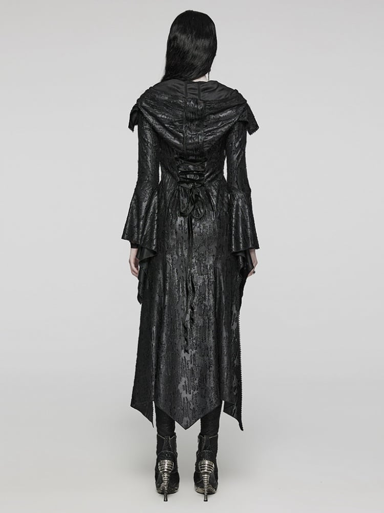 Schwarze Gothic-Strickjacke im Dekadenz-Stil
