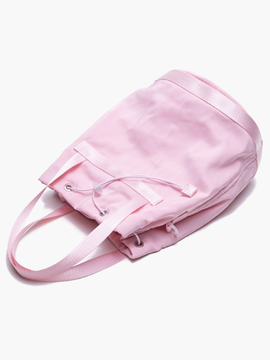 Capacity Kawaii Style Large Pink Drawstring Bucket Bag In Deamy