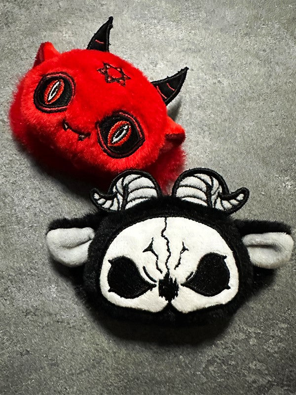 Devil Hairclip Gothic Red Plush