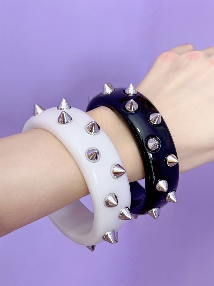Y2K Black/White/Red/Pink/Transparent Studs Bracelet Punk