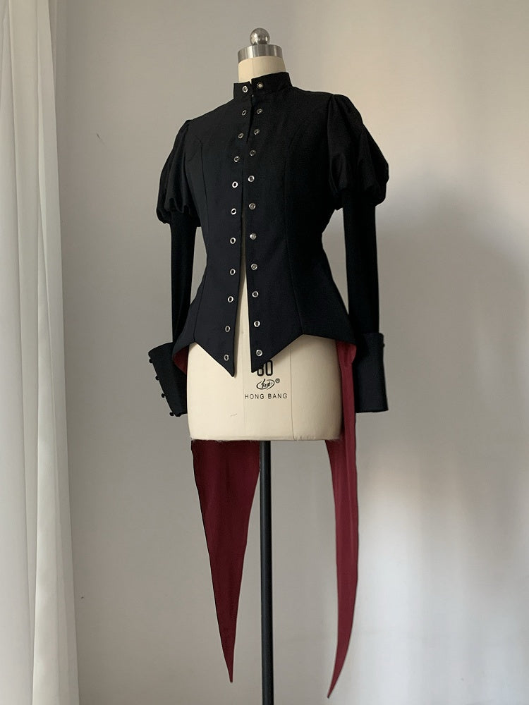 Swallow Mandarin Fashion Ouji Black Top Tail Juliette Lolita Collar Sleeves