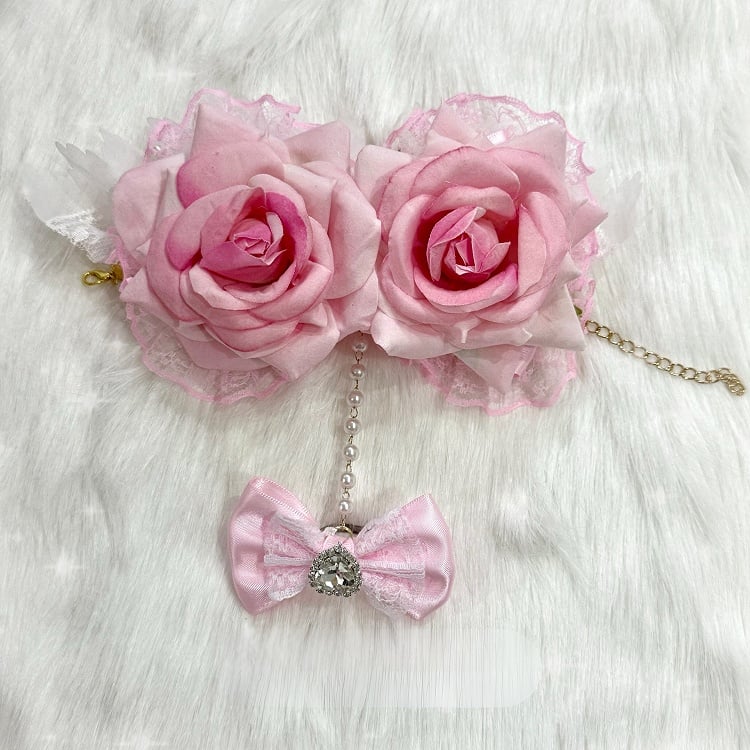 Rhinestone 4 Design With Heart Lace Bowknot Floral Options Trim Ring Decorated Bracelet