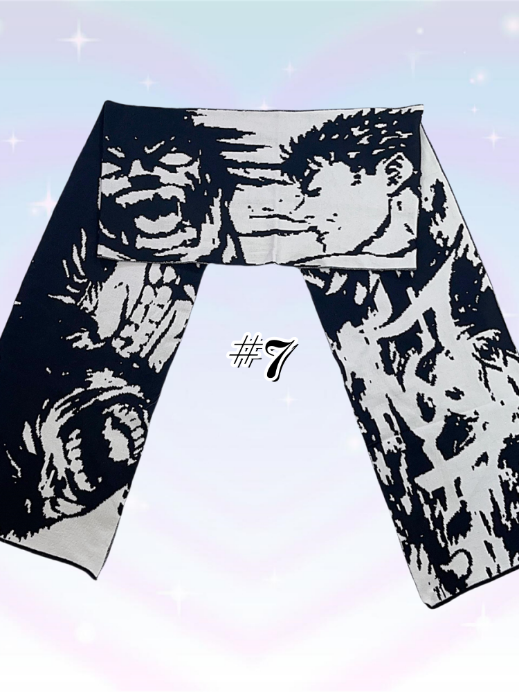 10 Options Punk Anime Print Scarf