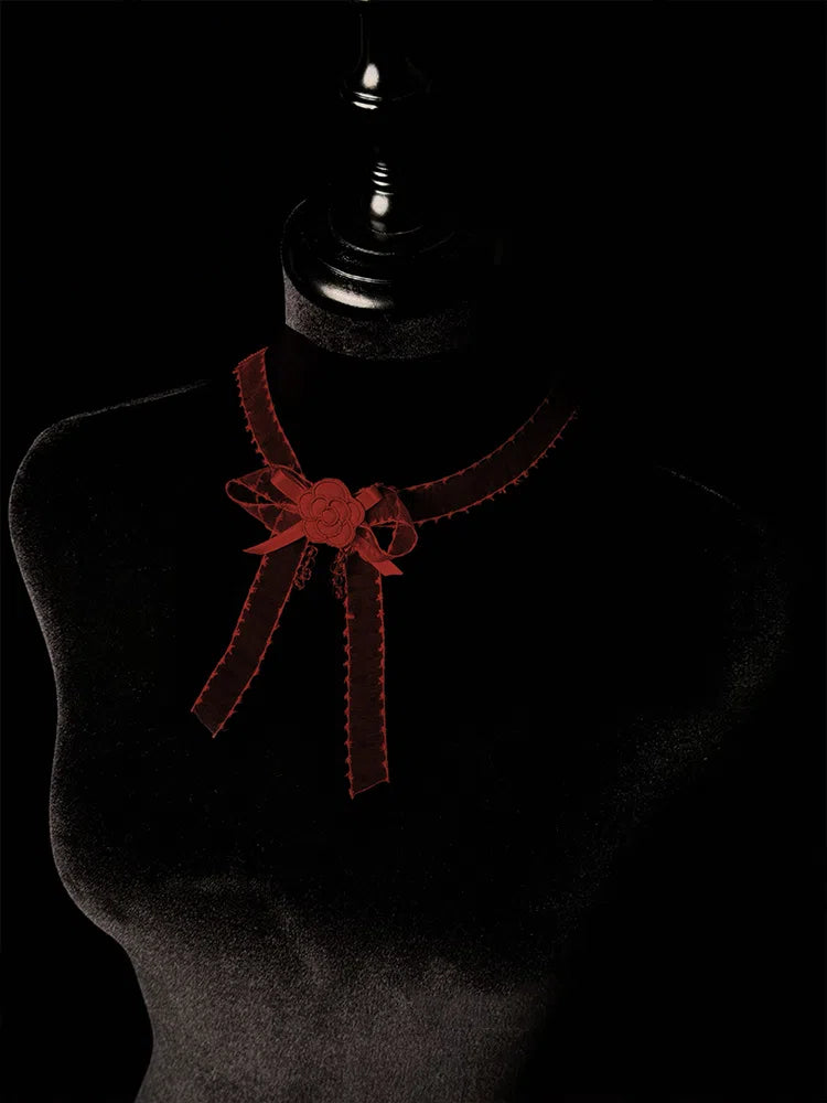 Red Blue Choker Beige Black / Purple