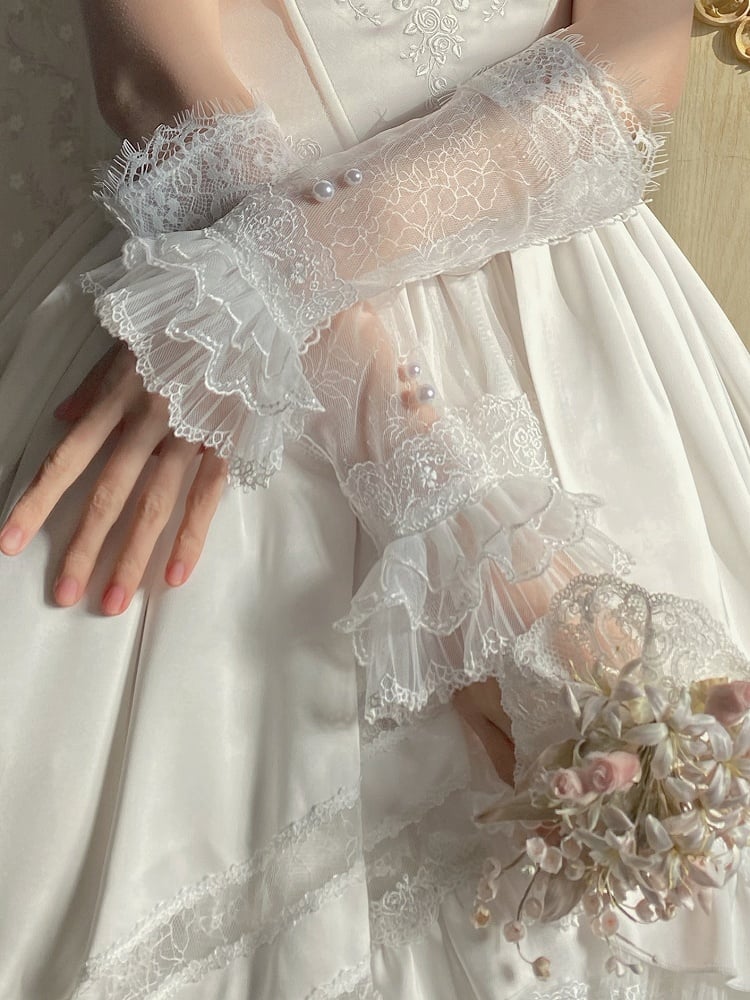 Robe de mariée élégante blanche Rosette Hanayome Lolita JSK, ensemble complet