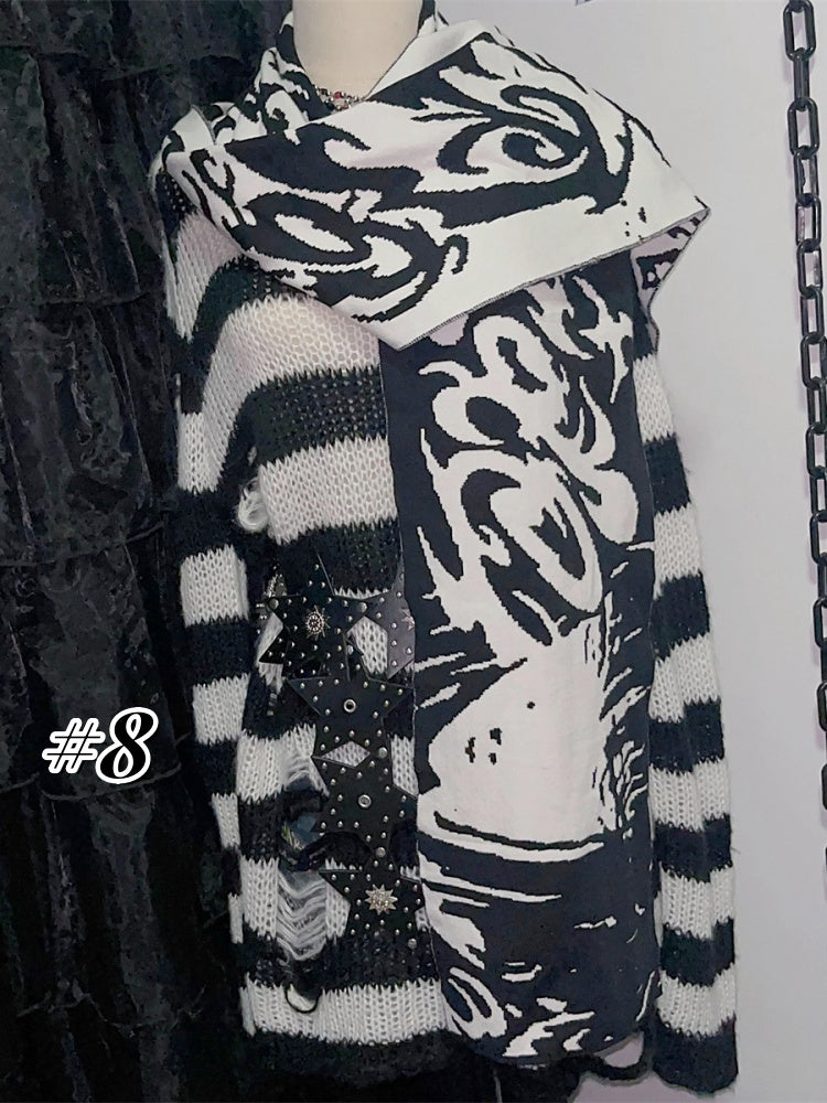 10 Options Punk Anime Print Scarf