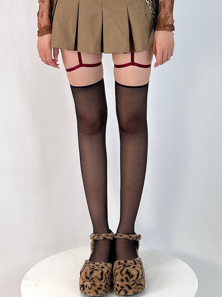 Semi-sheer Color Options Stockings Suspender 4