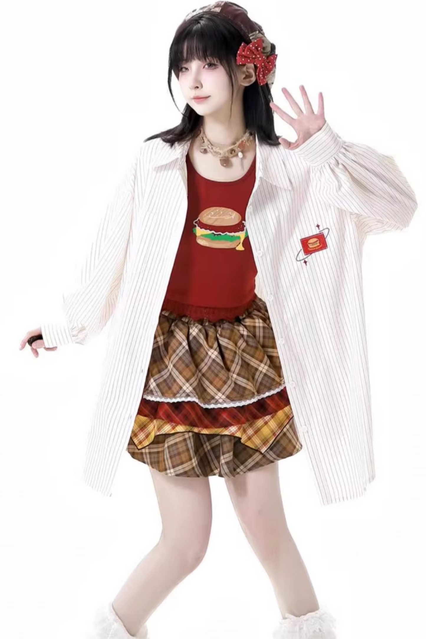 top cake Overshirt sleeveless skirt +