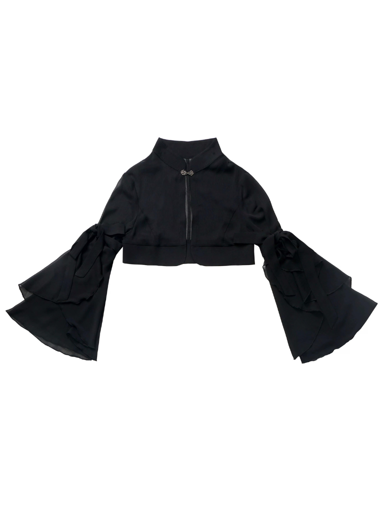 Shirt Top Dress Calligraphy Chiffon Suspender Chiffon Skirt