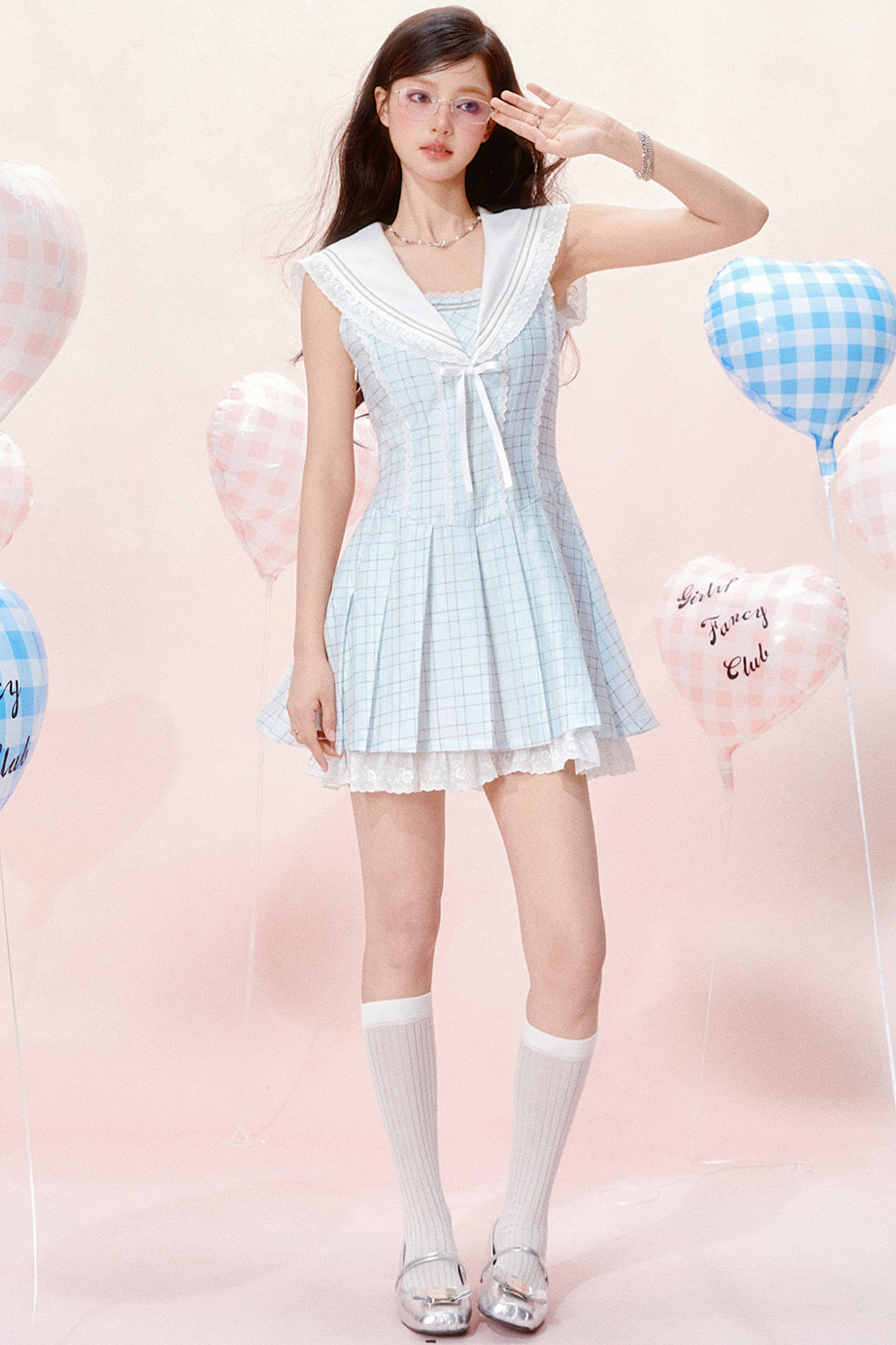 Nautical Dress Sleeveless Chic Check