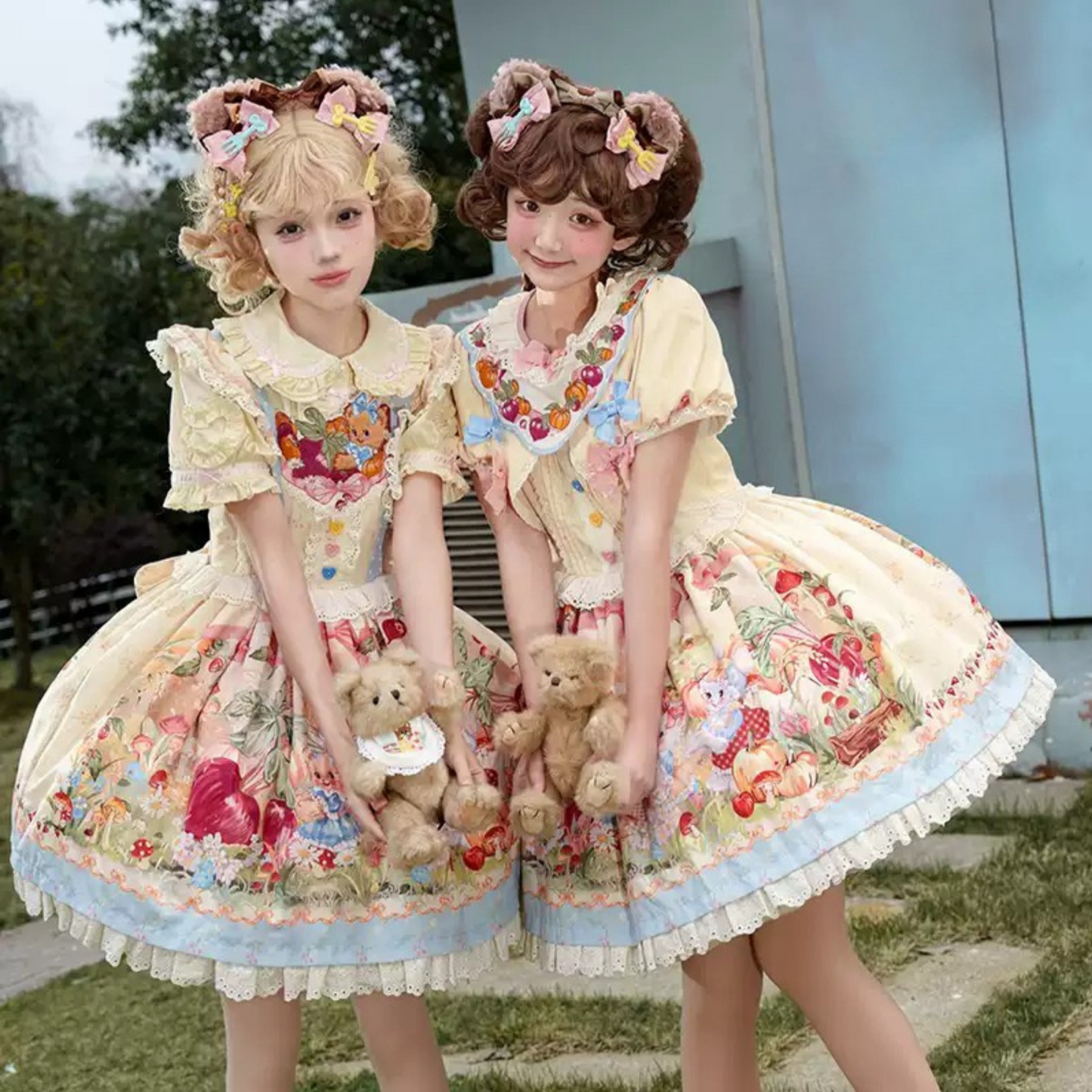 Apron + Reservations Suspender Print Dress Layered Carrot