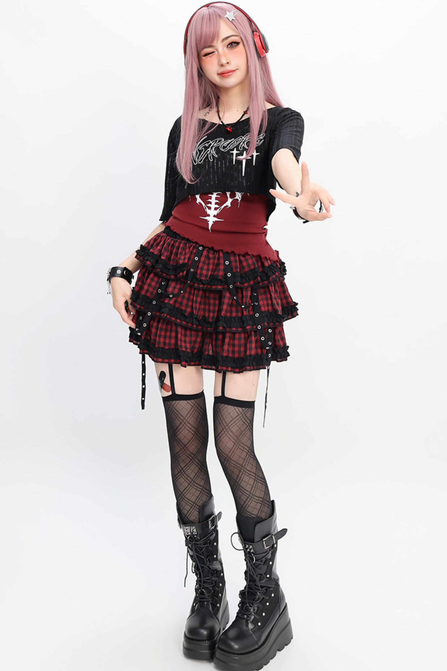 Asian vest Y2K and smock skirt Light