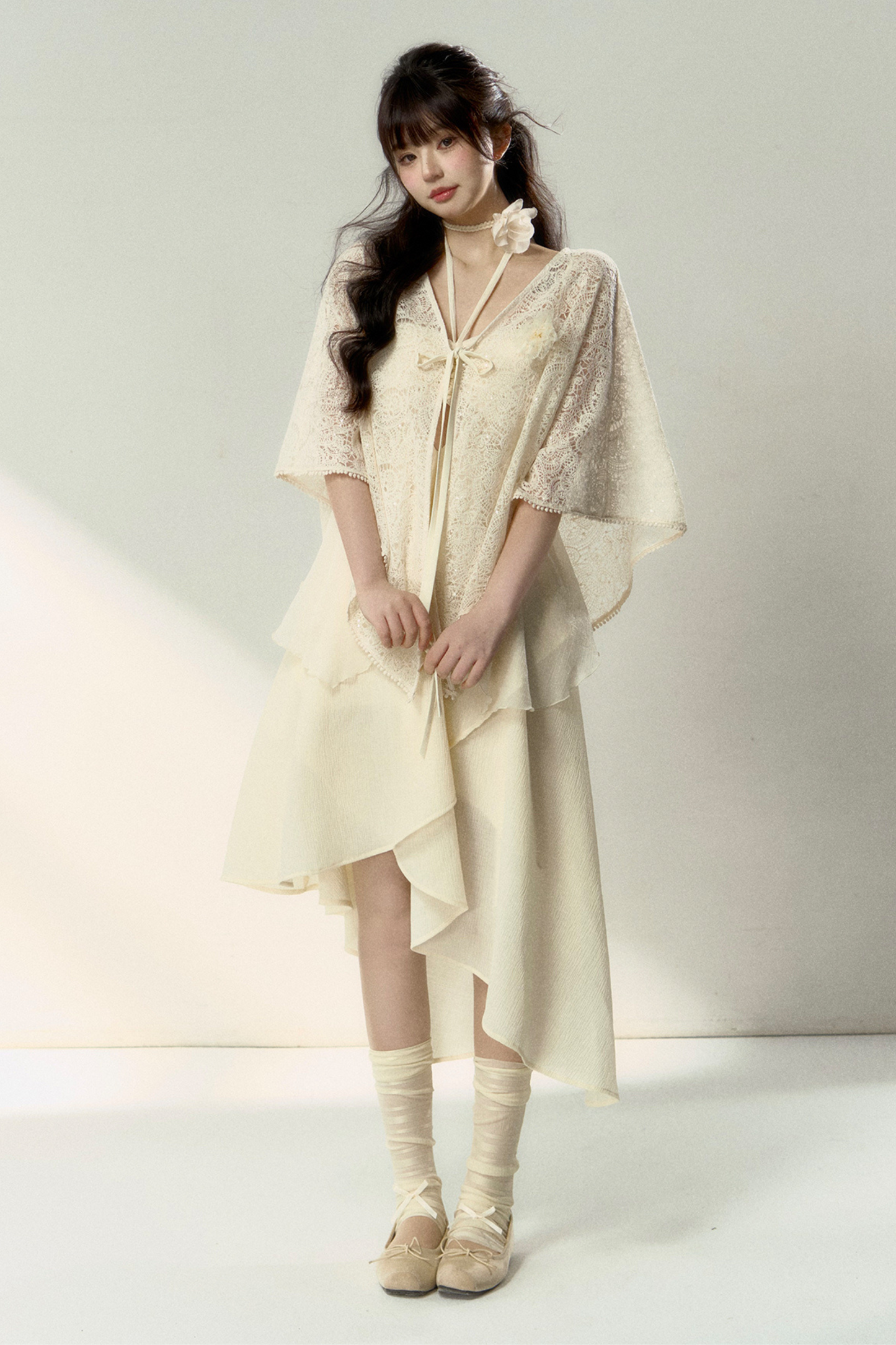 Wind Neck French + Seaside Kleid Neckholder Blume