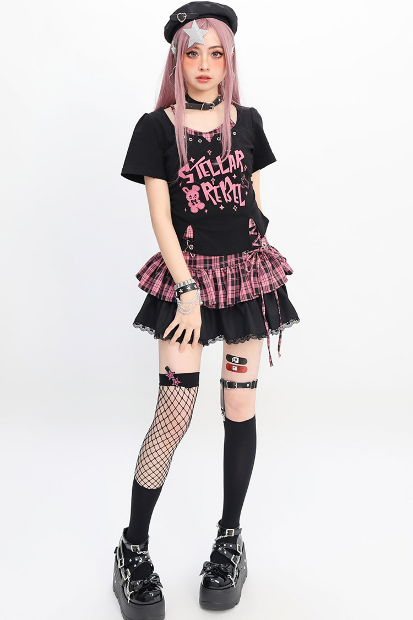 top crop skirt Y2K + checked