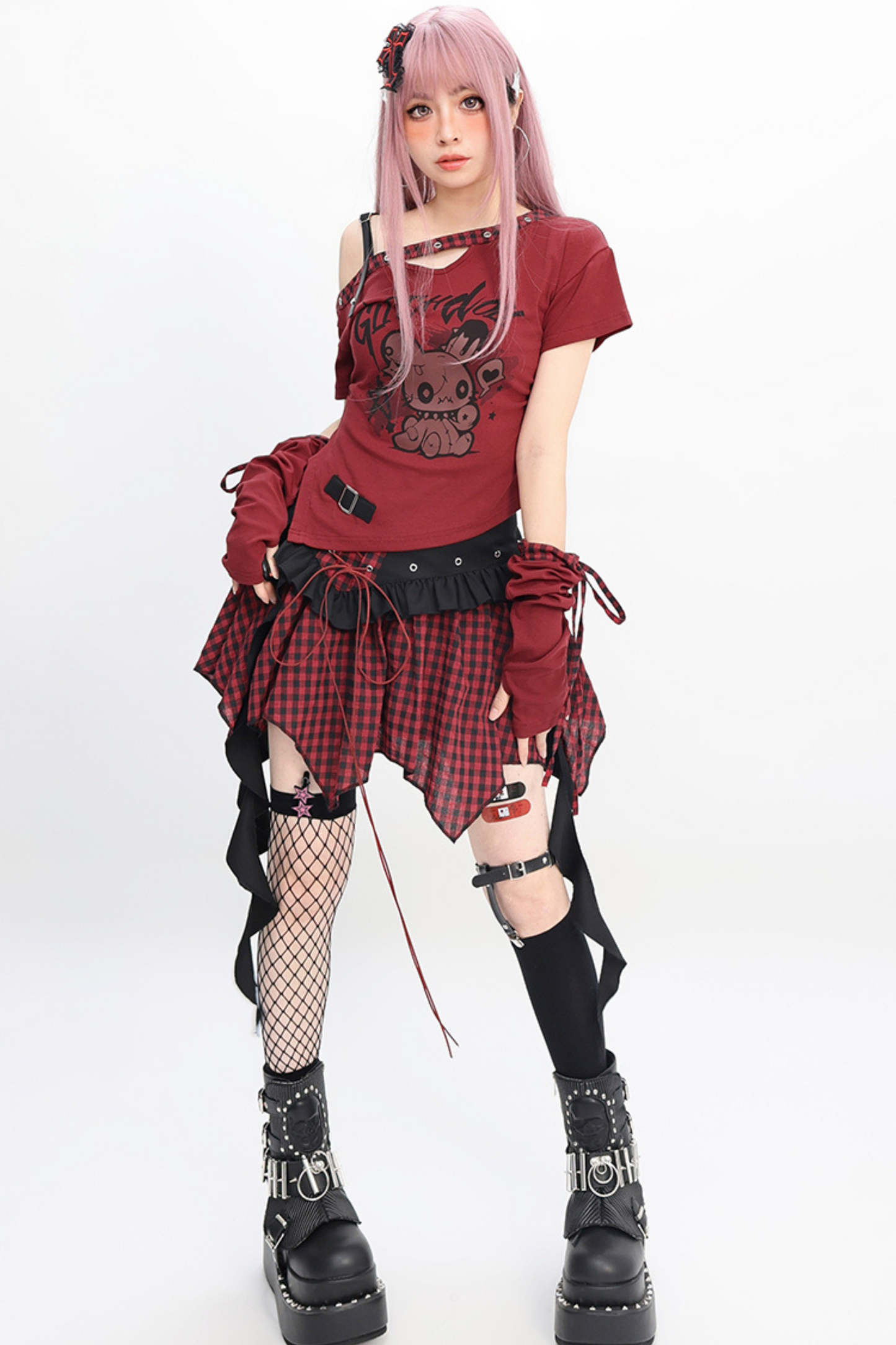 slim-fit T-shirt + skirt Irregular Fortidor