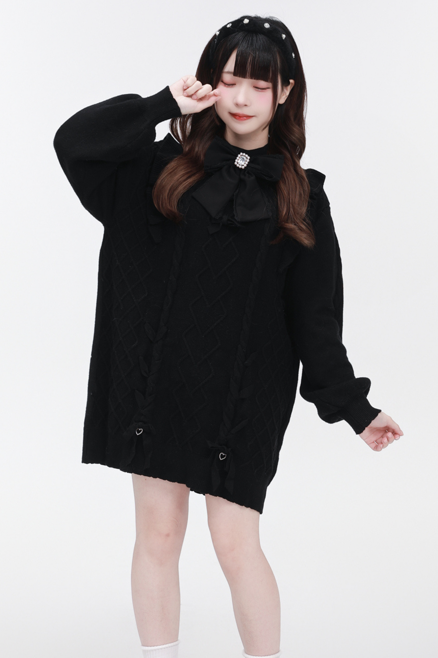 Neck Flying Dress High Sleeve Sweater