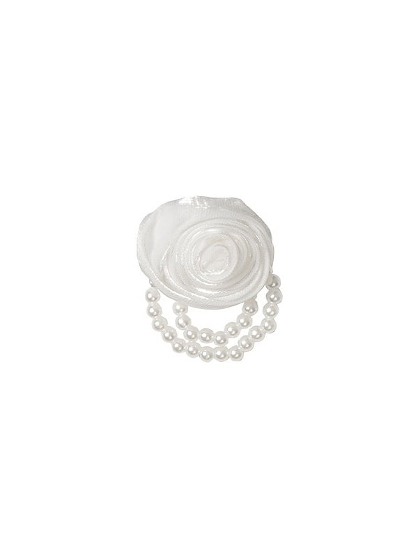 Pink Rose Brooch / Beige White