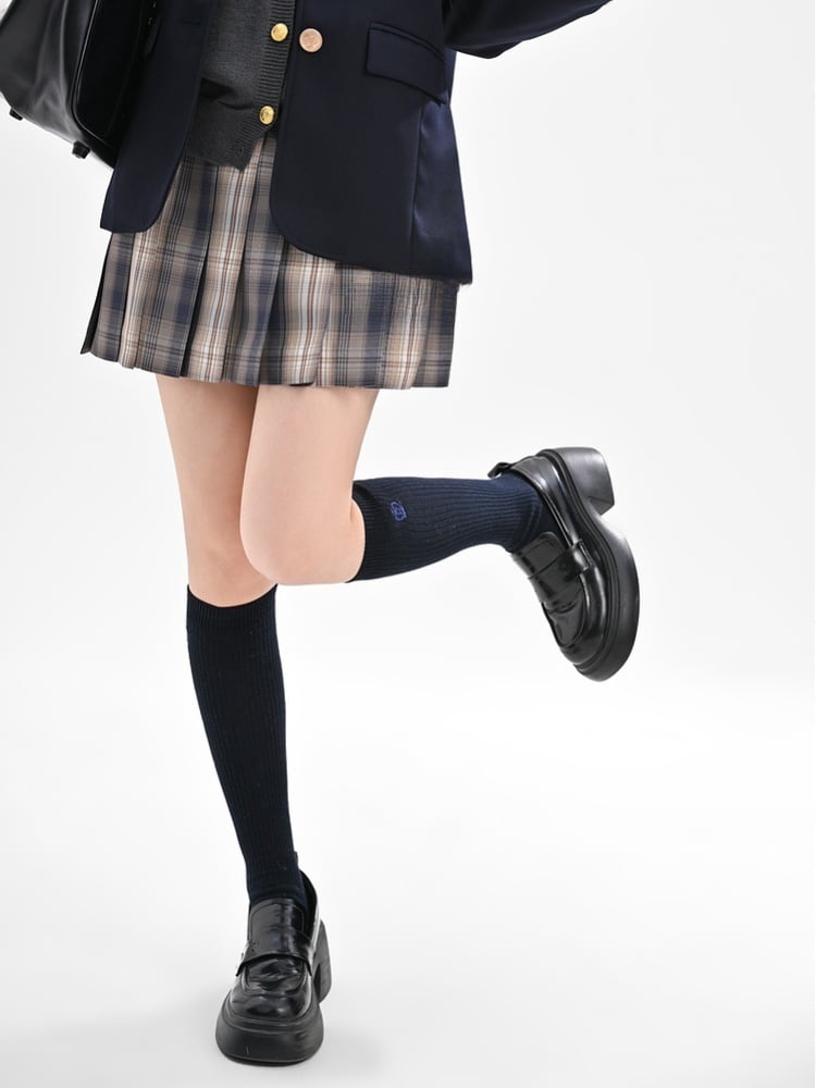 Dusty Purple Plaid Preppy Style 42CM/45CM/48CM/56CM JK Uniform Pleated Skirt
