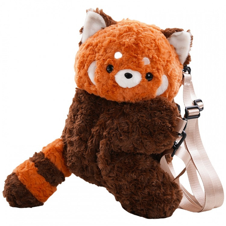 Red 40cm Backpack/Crossbody Panda Plush Bag Cute Brown
