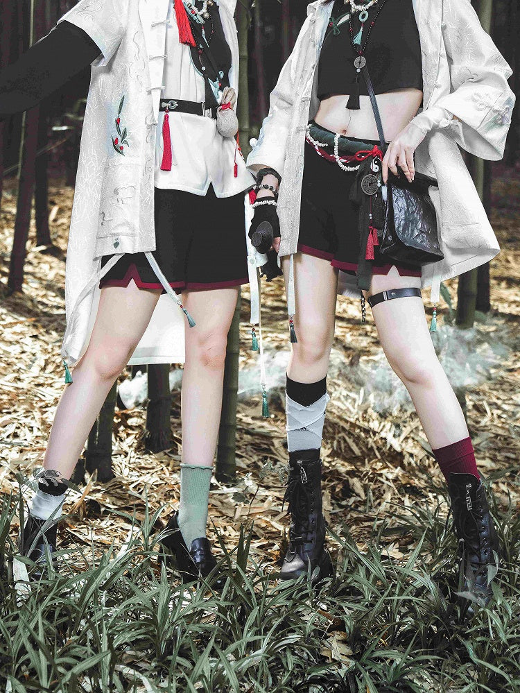 / Black Green Red Socks