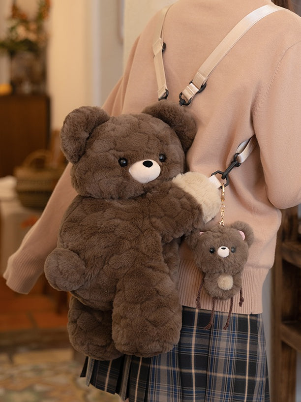 Dark Brown Cute Ant Bear Plushie Key Chain