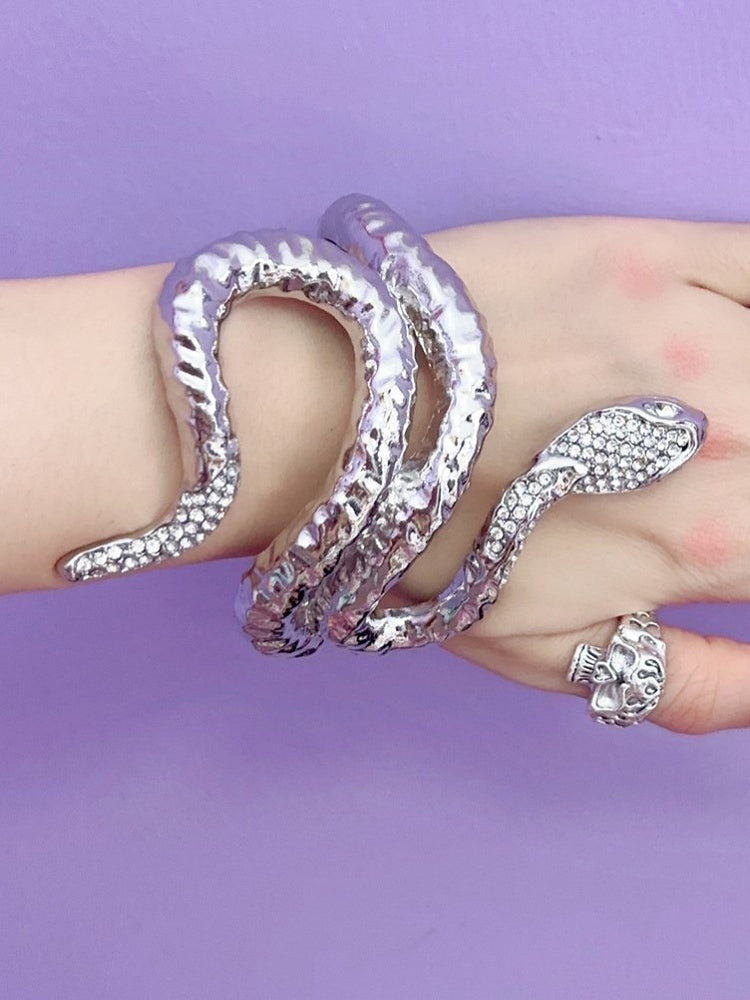 Bracelet Shaped Y2K Snake Silver