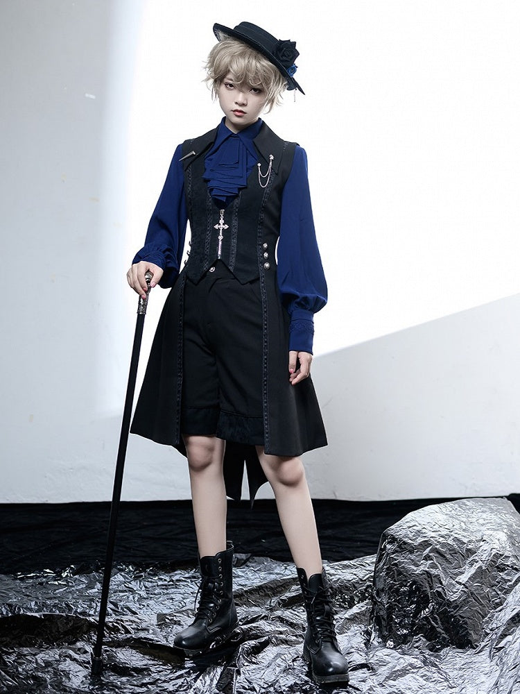 Lolita Waistcoat Tail Fashion Ouji Black