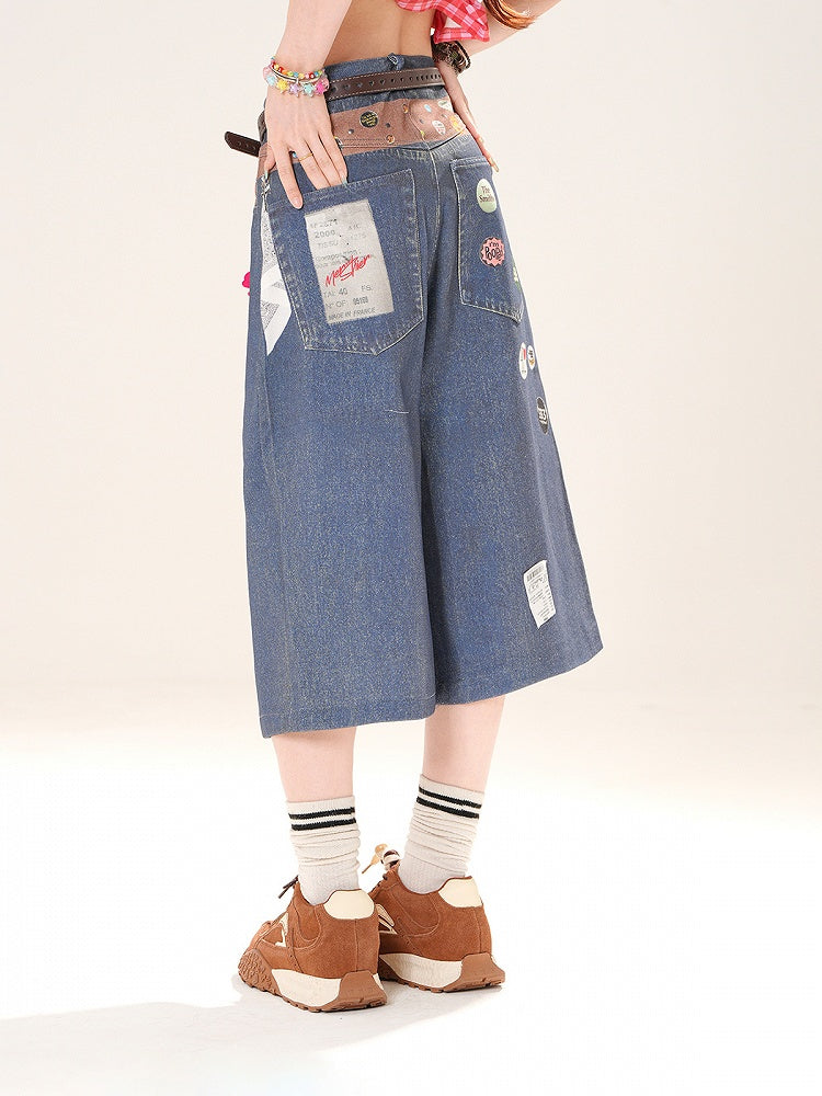 Blue Low Waist Straight-leg Jeans