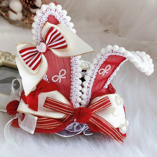 バイブスハットの耳、細部まで色を塗る、蝶結び、ワンダーランドオプション、アリスミニバニー9