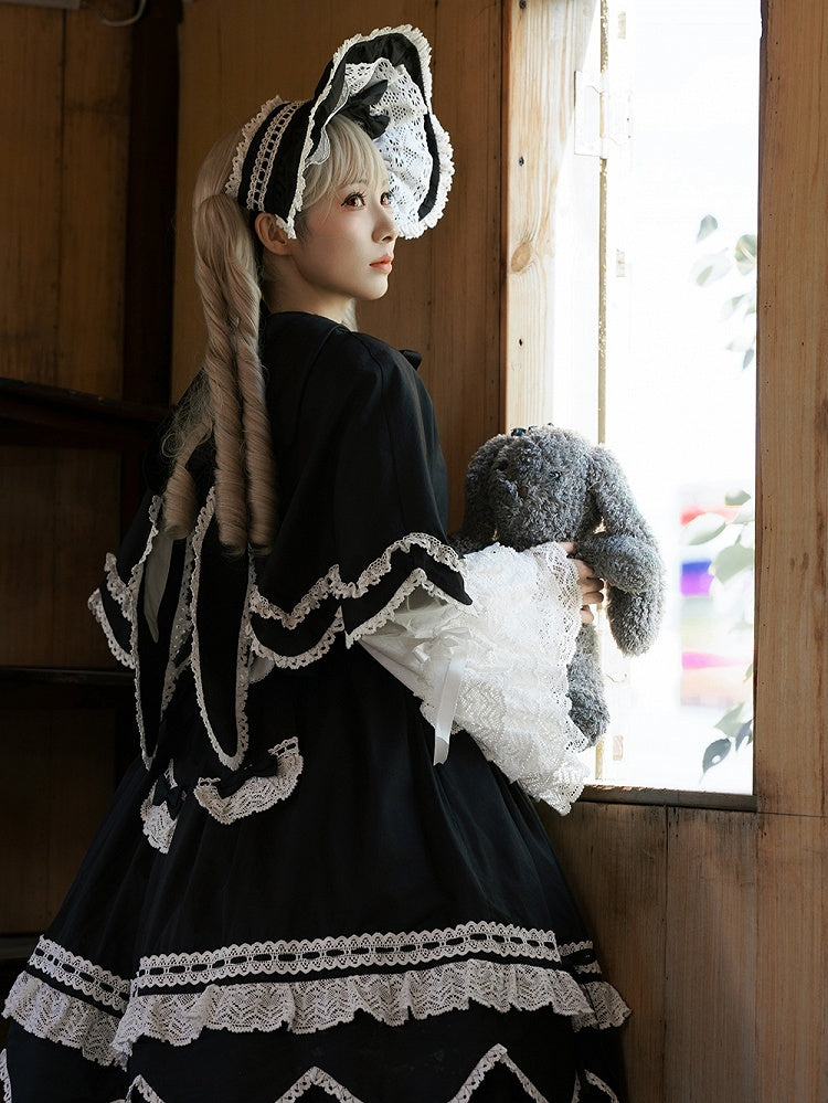 Cape Bunny Kapuzenohren Schwarz