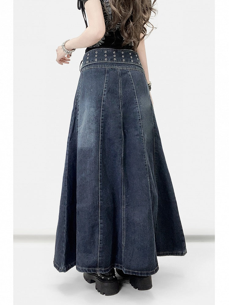 Skirt Blue A-Line Dark