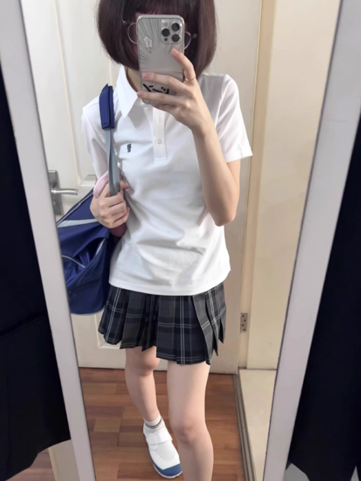 Rock 39CM Muster Plaid Uniform Schwarz JK Plissee