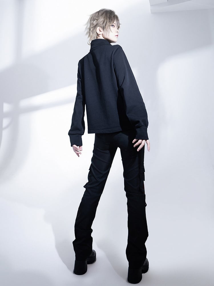 Cargo Futuristic Buckle Strap Lolita Techwear Ouji Pants Black