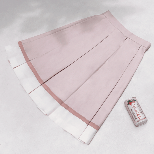 JK Skirt with Uniform Hem Beige Pleat Box 55cm Pink