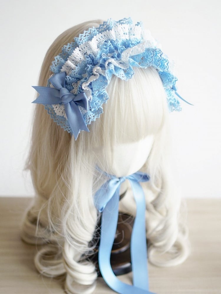Color Blocked Hairband Color Options 9 Lace Lolita Multi-layer –