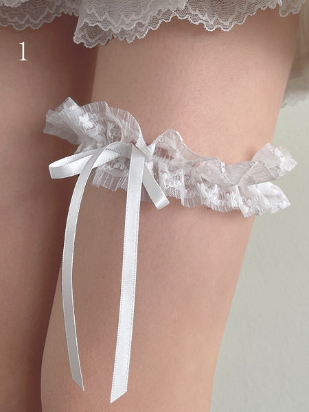 Stockings Loop Over-Knee White Lace with Leg