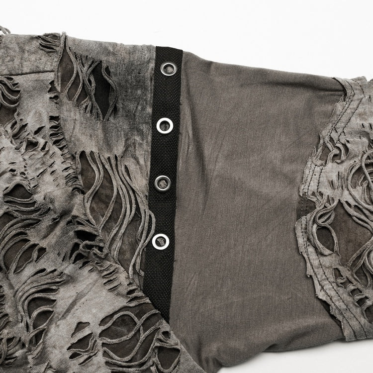 Schwarz-kaffeefarbener Wasteland Punk Decayed Coat