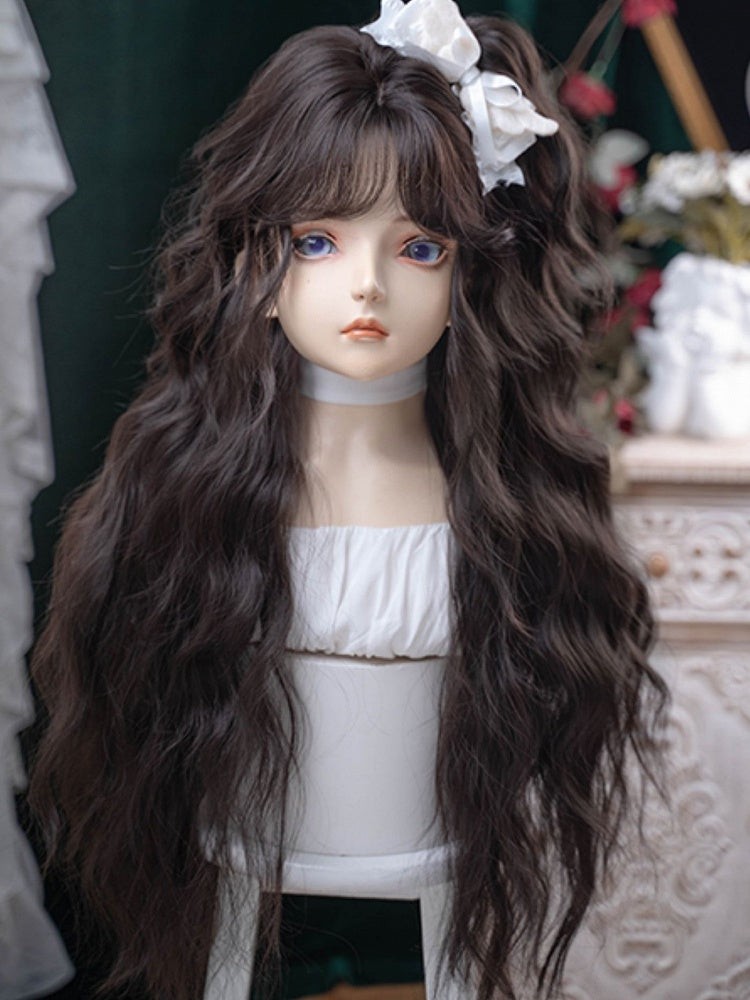 Length 83CM Bangs Black Air With Wig Wavy