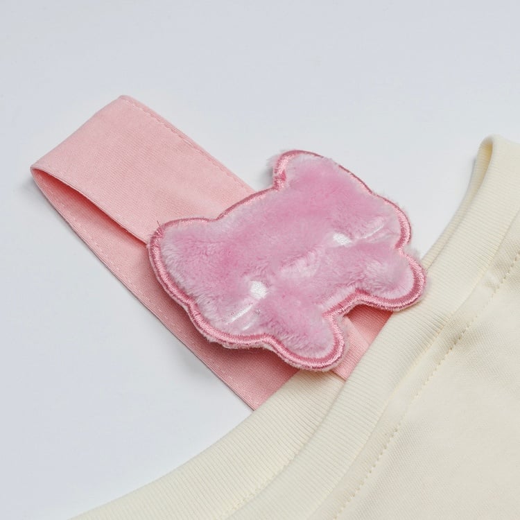 Playful Kitten One-Shoulder Tee Blue/Apricot/WhiteBlack