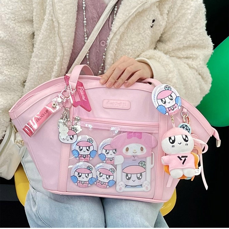 Bag Pink Shoulder Ita Fan-shaped