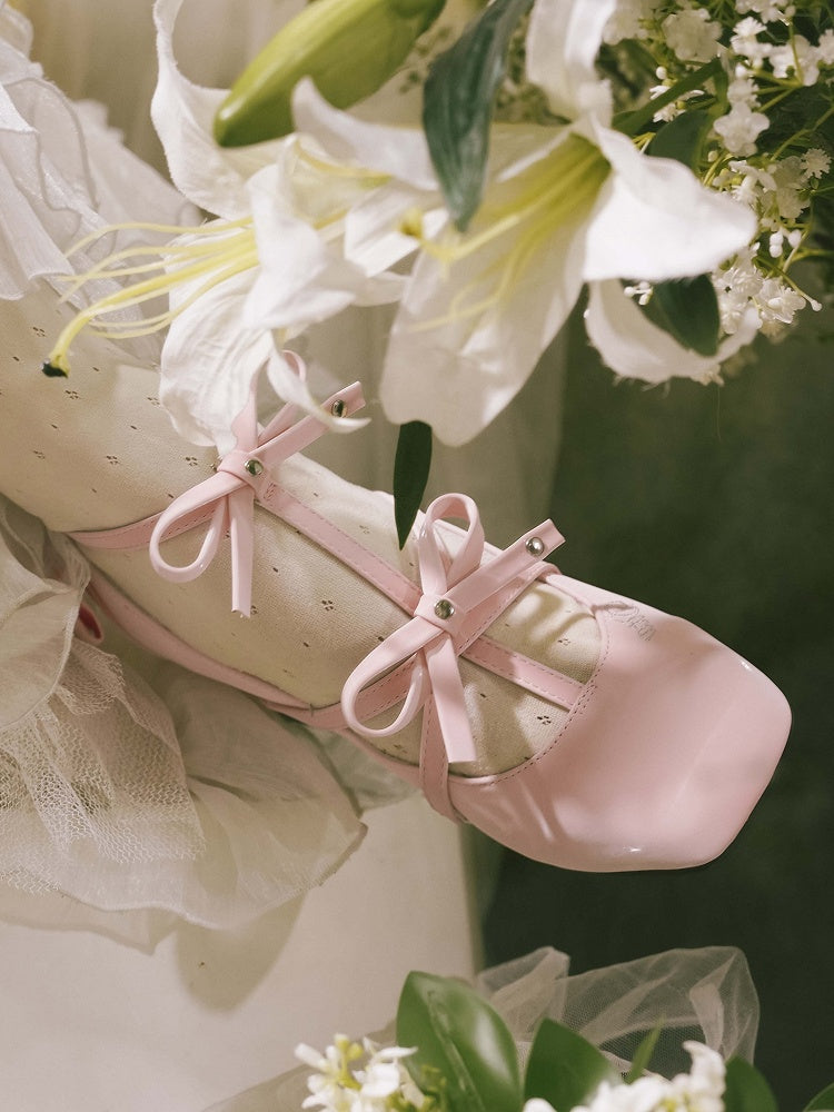 mit quadratischen eleganten Absätzen Pink Toe Middle