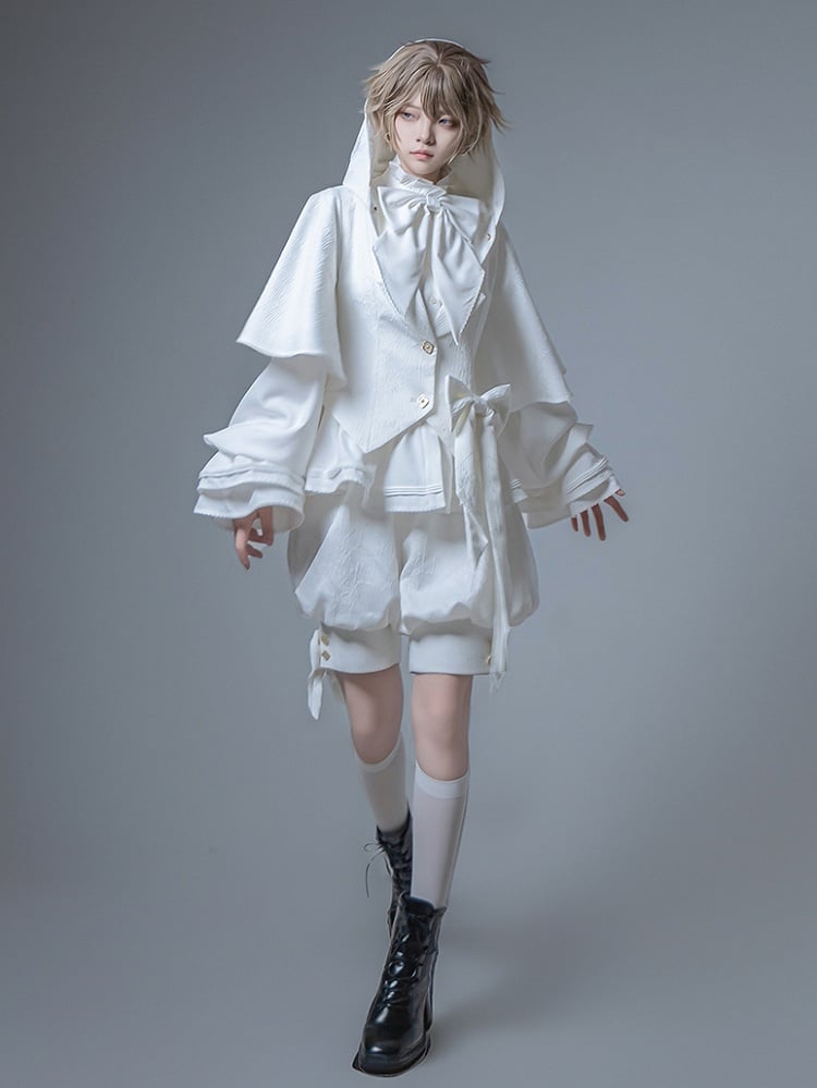 Knickerbockers Shorts Ouji Fabric Fashion Jacquard White