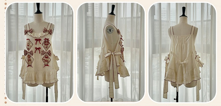 Tomatenschürze Beige Print Lolita Konserviert