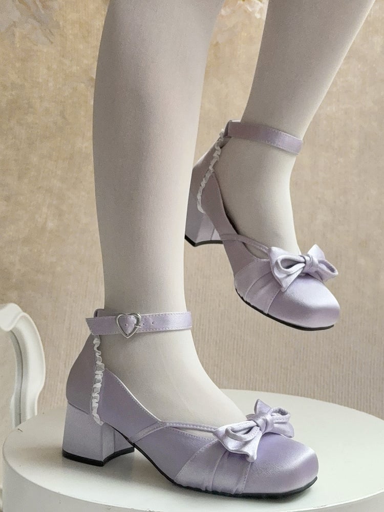 Abnehmbar mit eleganten 3 Mary Straps Lila Knöchel Schnalle Janes Top an der Schleife