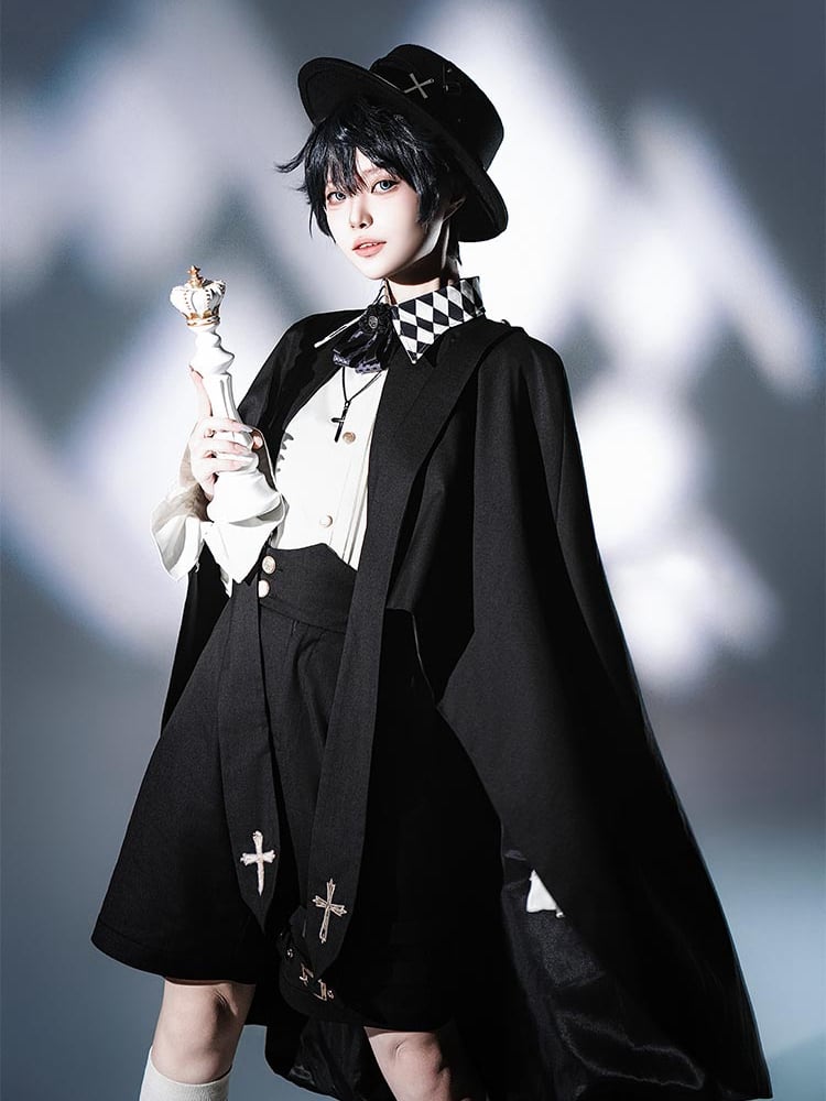 Cape High-low Lolita Hem Black Ouji Prince