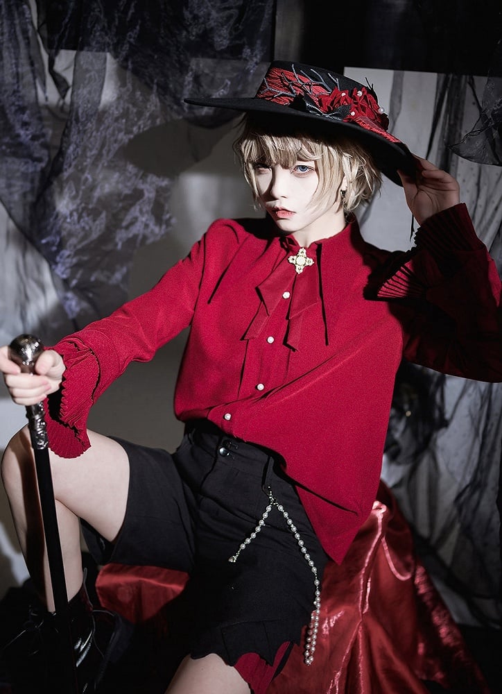 Pointed Ouji Red Collar Shirt Prince
