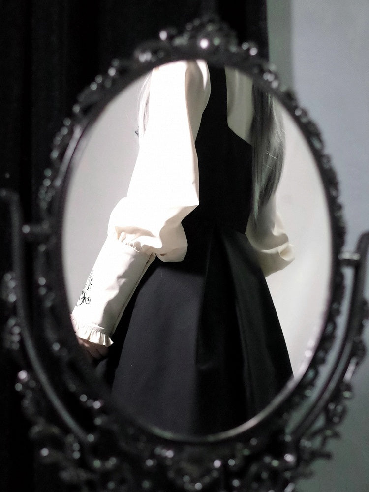 Daily Dress Waist Square Neckline Fit Slim Black