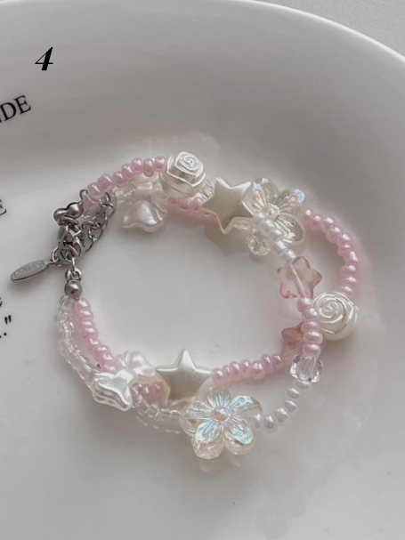 Collier et bracelet en forme d'ourson en gélatine Macron Y2K